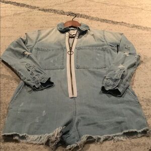Pistola Light Blue Denim Romper